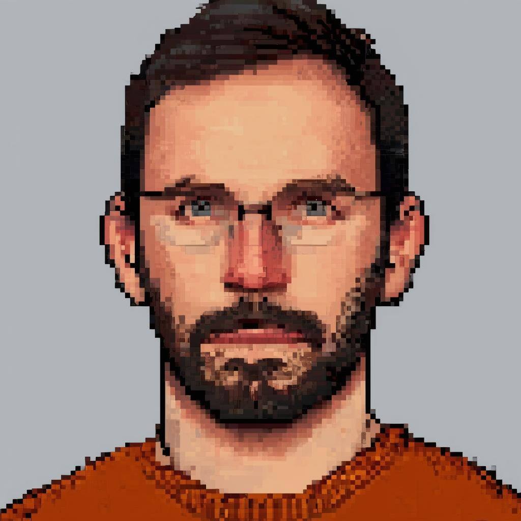 professional pixel headshot of man