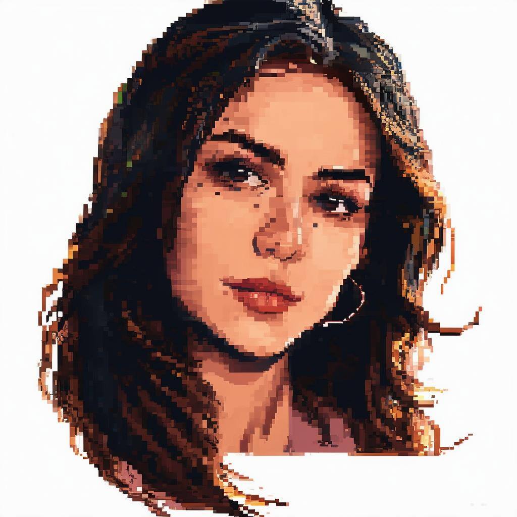 professional pixel headshot of woman pixel