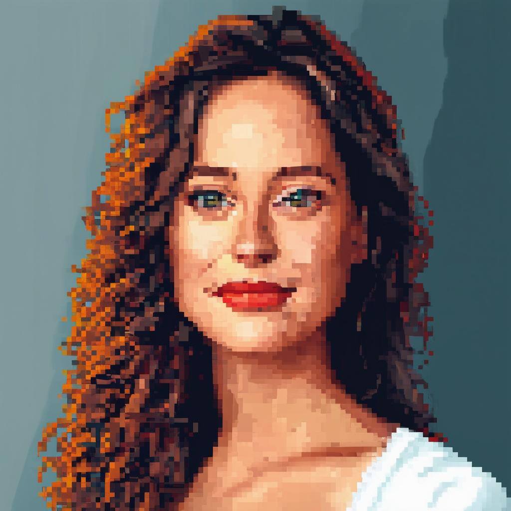 professional pixel headshot of woman pixels